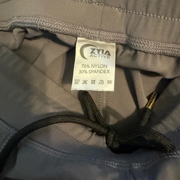 ZYIA Active Dark Gray Peak Zipper Joggers (Long) 31" Large Athleisure - Picture 9 of 14